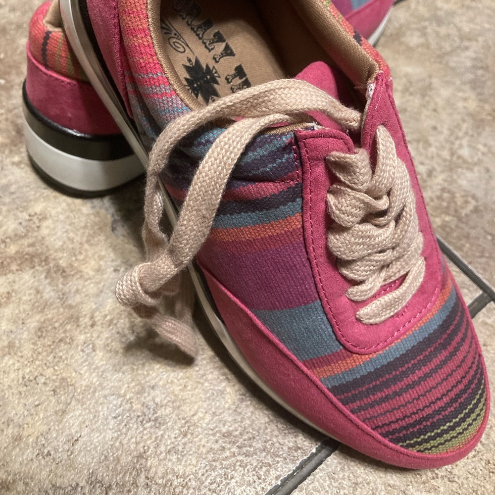 Crazy Train Pink Serape Print Women’s Sneakers